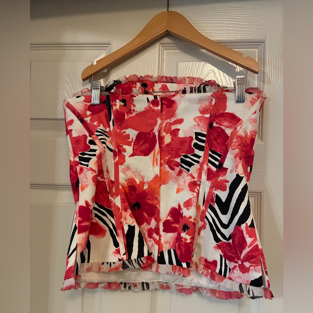 White House Black Market floral bustier - size 10 - Picture 2 of 3